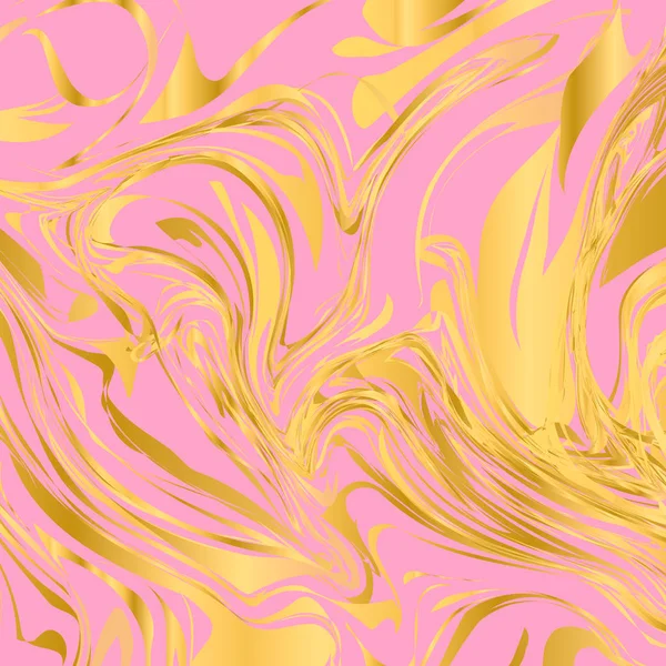 ピンクとゴールドの大理石テクスチャ背景 液体の効果背景です 手の模造品は アクリル画を描かれています 霜降り表面のベクトル図です 簡単デザイン プロジェクト用のテンプレートを編集するには — ストックベクタ