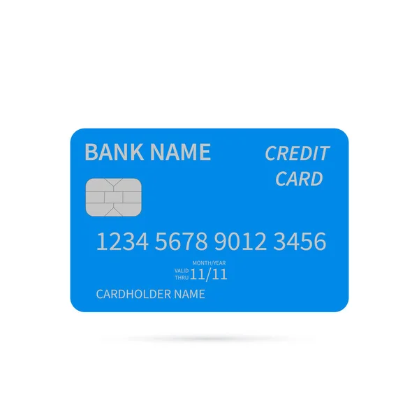 Blaues Kreditkartensymbol Isoliert Auf Weißem Hintergrund Geld Und Zahlungen Auf — Stockvektor