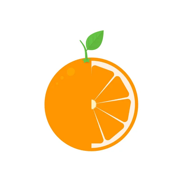 Icono Naranja Simple Aislado Sobre Fondo Blanco Estilo Vida Saludable — Vector de stock