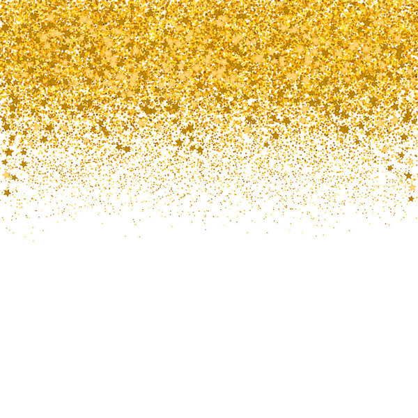 Золотые конфетти векторный фон. Падающие искры точек и звезды границы изолированы на белом. Эффект золотистой текстуры. Перефразировка приглашений, открыток, украшений для вечеринок, свадебных канцелярских принадлежностей и т.д.
.