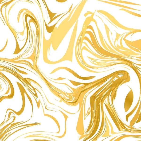 Fondo Textura Mármol Blanco Dorado Imitaciones Pintura Acrílica Dibujada Mano — Vector de stock