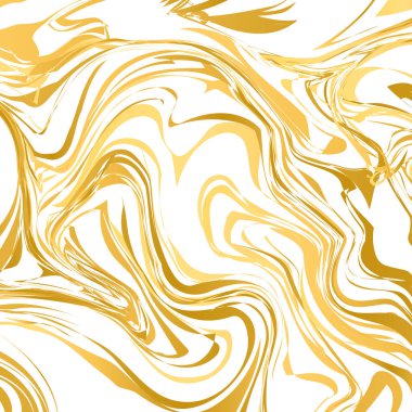 Mermer doku arka plan beyaz ve altın. El taklitlerinden akrilik resim çizilmiş. Ebru yüzey vektör çizim. Tasarım projeleri için şablonu düzenlemek kolay. Sıvı etkisi zemin.