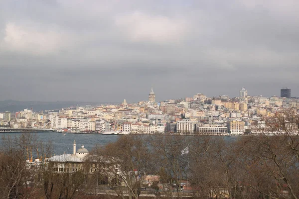 View Istanbul Bosphorus Golden Horn Urban Landscape Galata Tower Travel — Stock Photo, Image