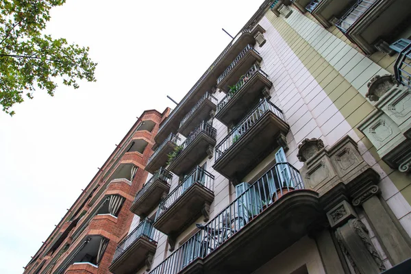 House with balconies. Bottom view. — Stock Photo, Image