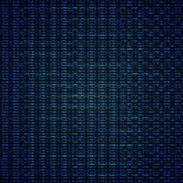 Código Binario Fondo Azul Brillante Código Programación Concepto Red Oscura — Archivo Imágenes Vectoriales
