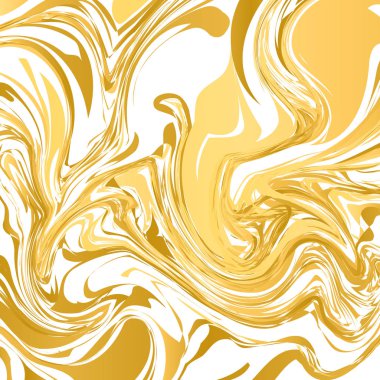 White and gold marble texture background. Liquid effect backdrop. Imitations of hand drawn acrylic painting. Marbling surface vector illustration. Easy to edit template for your design projects. clipart