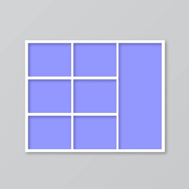 Kare fotoğraf kolaj. Duygudurum kurulu vektör çizim. Fotoğrafçılar için zaman çizelgesi. Kapak blog panoları, Web siteleri, afişler, posterler için. Kolay film şeritleri, sunumlar, vb mockup şablonunu düzenlemek.