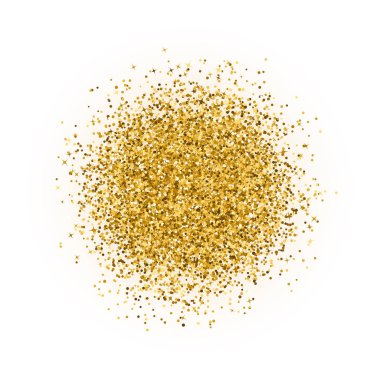 Patlama üzerine beyaz izole altın nokta konfeti. Sparkles noktalar patladı. Parlak toz havai fişek vektör arka plan. Colden glitter doku etkisi. Tasarım projeleri için vektör şablonu düzenlemek kolay.