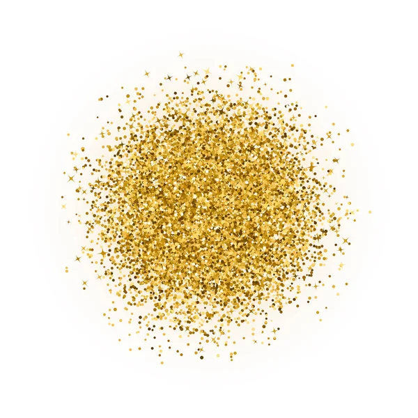 Patlama üzerine beyaz izole altın nokta konfeti. Sparkles noktalar patladı. Parlak toz havai fişek vektör arka plan. Colden glitter doku etkisi. Tasarım projeleri için vektör şablonu düzenlemek kolay.