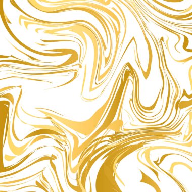 Mermer doku arka plan beyaz ve altın. El taklitlerinden akrilik resim çizilmiş. Ebru yüzey vektör çizim. Tasarım projeleri için şablonu düzenlemek kolay. Sıvı etkisi zemin.