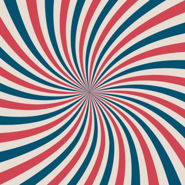 Amerikan retro vatansever vektör illüstrasyon. Eşmerkezli çizgiler