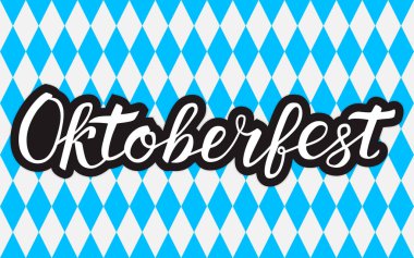 Beyaz bl üzerine fırça ile yazılmış kaligrafi yazısı Oktoberfest
