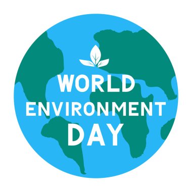 Dünya Çevre gün küre ile yazı. Ekoloji kavramı tipografi poster. Logo tasarımı, afiş, afiş, işareti, tebrik kartı, vb için vektör şablonu düzenlemek kolay.