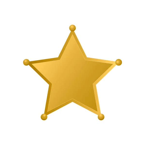 Estrella Sheriff de oro aislada sobre fondo blanco. Icono de vector de insignia policial. Estrella pentagonal dorada. Plantilla fácil de editar para su diseño . — Archivo Imágenes Vectoriales