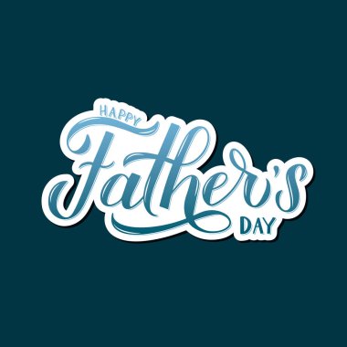 Mutlu Babalar Günü kaligrafi el lacivert arka plan üzerinde yazı. Babalar günü kutlama tipografi sitografi posteri. Banner, tebrik kartı, el ilanı, kartpostal, davetiye için vektör şablonu kolayca düzenlenecek.