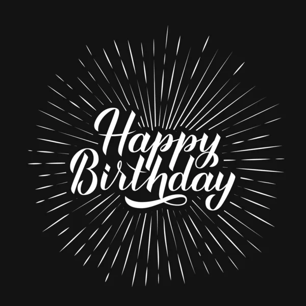 Happy Birthday hand written lettering. Stock Vector Image by ...