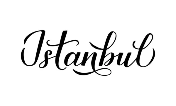 Istanbulský kaligrafický rukopis izolovaný na bílém. Snadná úprava vektorové šablony pro návrh loga, cestovní kanceláře, výrobky suvenýrů, typografické plakáty, praporu, karty, leták, t-Short, hrnek atd.. — Stockový vektor