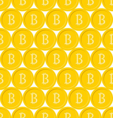 Bitcoin sorunsuz desen. Cryptocurrency, Dijital para veya Sanal para Altın sikke arka plan ... Blockchain teknolojisi. Vektör şablonu kolay.