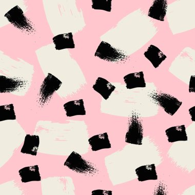 El boyaması fırça darbeleri sorunsuz desen. Soyut vektör arka planı. Grunge dokulu arka plan. Tekstil, kumaş, ambalaj kağıdı, vb için şablonu kolayca düzenlenecek.