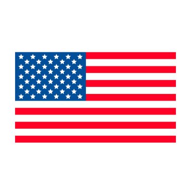 United States of America flag isolated on white. National symbol of USA. American patriotic background. Easy to edit vector template for banner, roster, greeting card, t-shirt, etc. clipart