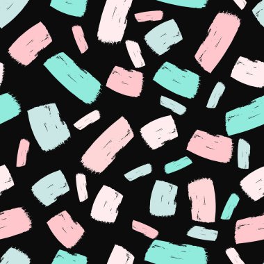 El boyaması fırça darbeleri sorunsuz desen. Soyut vektör arka planı. Grunge dokulu arka plan. Ambalaj kağıdı, tekstil, kumaş, vb. için kolay şablon uyabilirsiniz.