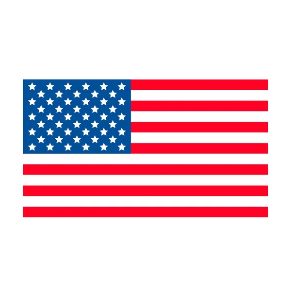 Amerikas förenta stater flagga isolerade på vitt. Medborgaresymbol av USA. Amerikansk patriotiska bakgrund. Lätt att redigera vektor mall för banner, roster, gratulationskort, t-shirt, etc. — Stock vektor