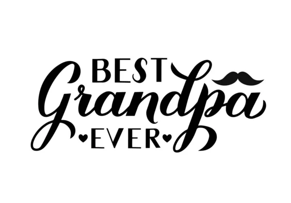 Beste opa ooit kalligrafie hand belettering geïsoleerd op wit. Grootouders dag wenskaart voor opa. Gemakkelijk te bewerken vector sjabloon voor banner, poster, briefkaart, t-shirt, mok, enz. — Stockvector