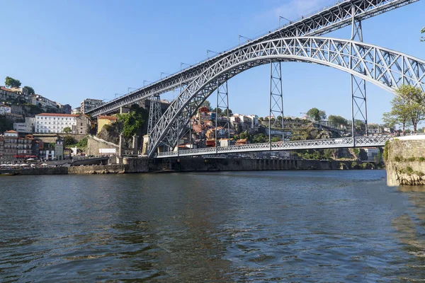 Vista panoramica del ponte Dom Luis I Ponte da Vila Nova de Ga — Foto Stock