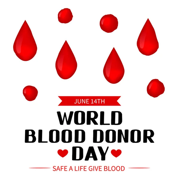 Schriftzug Zum Weltblutspendertag Isoliert Auf Weißem Hintergrund Blutspendekonzept Einfach Bearbeitende — Stockvektor