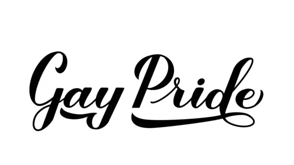 Gay Pride Calligraphy Hand Lettering Isolated White Pride Day Month — Stock Vector