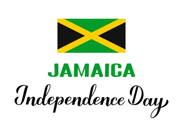 Jamaica Independence Day Typography Poster Jamaican Holiday Celebrated August Vector — Stock Vector