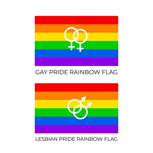 Gay Lesbian Pride Rainbow Flags Symbol Lgbt Community Vector Flag — Stock Vector