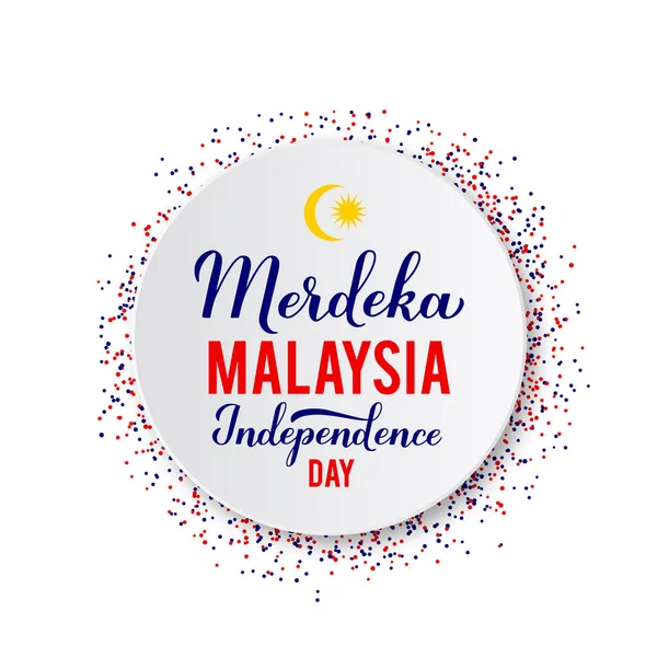 Merdeka Malaysia Dia Independência Língua Malaia Feriado Nacional Comemorado Agosto — Vetor de Stock