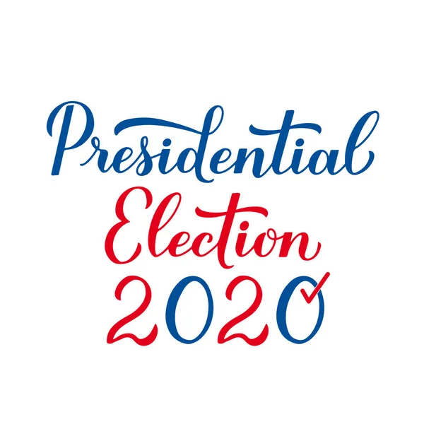 Election présidentielle 2020 calligraphie lettrage à la main. Affiche de typographie patriotique des États-Unis d'Amérique. Modèle vectoriel pour bannière, autocollant, flyer, etc.. — Image vectorielle