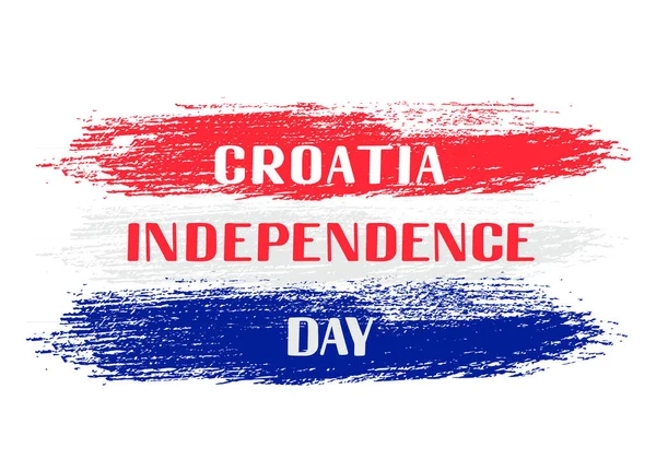 Letras Dia Independência Croácia Férias Nacionais Croatas Outubro Modelo Vetor — Vetor de Stock
