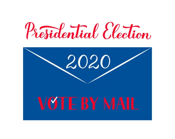 Vote Mail Concept Typography Poster Presidential Election 2020 United States — Stock Vector