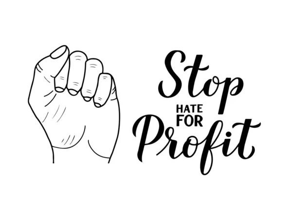 Stop Hate Profit Calligraphie Lettrage Main Isolé Sur Blanc Campagne — Image vectorielle