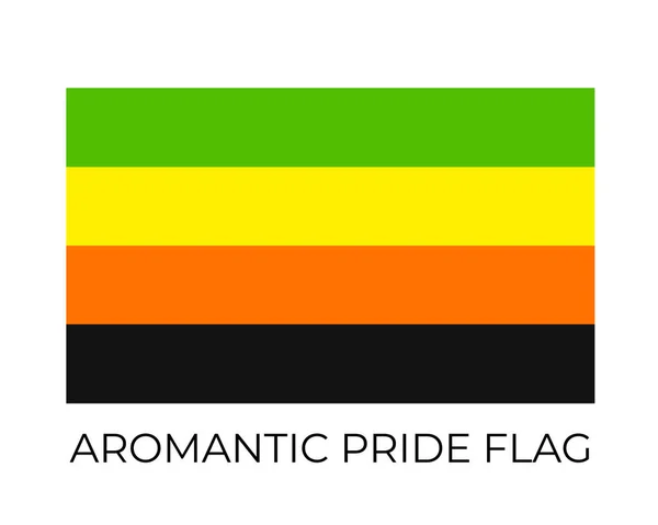 Aromantic Pride Rainbow Flags Symbol Komunity Lgbt Sexuální Identita Vektorové — Stockový vektor