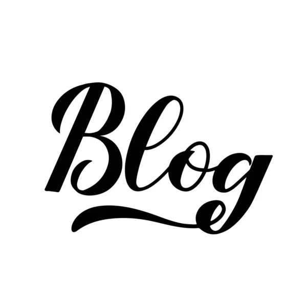 Blog Caligrafía Mano Letras Aisladas Blanco Plantilla Vector Para Historia — Vector de stock