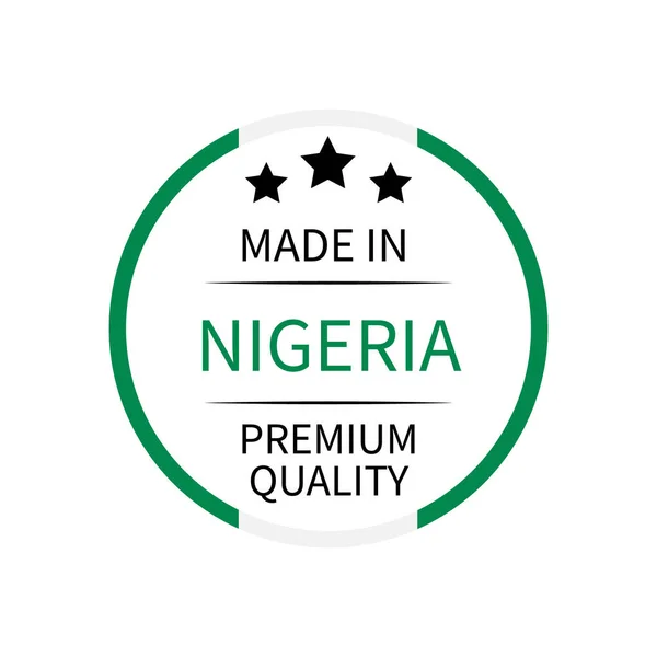 Made Nigeria Label Quality Mark Vector Icon Isolated White Perfect — Stock Vector