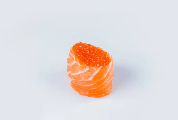Sushi Gunkan Giapponese Con Caviale Salmone Sake Ikura Gunkan Papavero — Foto Stock
