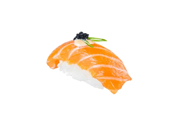 Sushi Nigiri Con Salmone Crudo Riso Maionese Giapponese Uova Pesce — Foto Stock