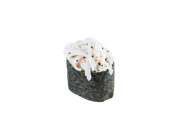Japońskie Sushi Gunkan Kawiorem Tobiko Ryżem Mięsem Kraba Śnieżnego Owiniętym — Zdjęcie stockowe
