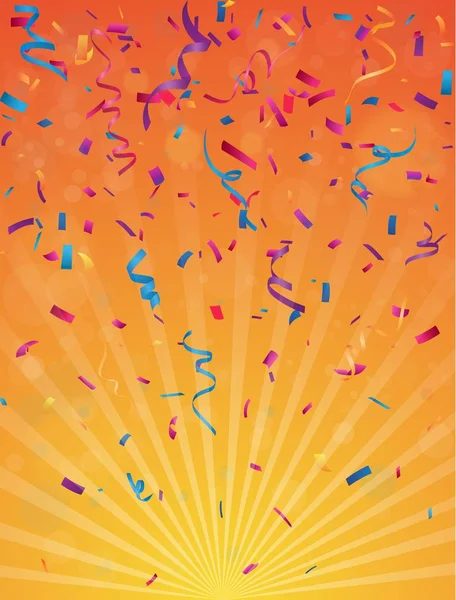 Vector Ilustración Banner Celebración Cumpleaños Colorido Con Banderas Confeti — Vector de stock