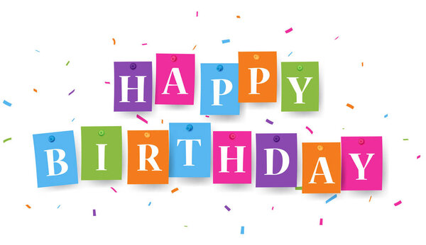 Векторная иллюстрация праздничного баннера с красочными конфетти
