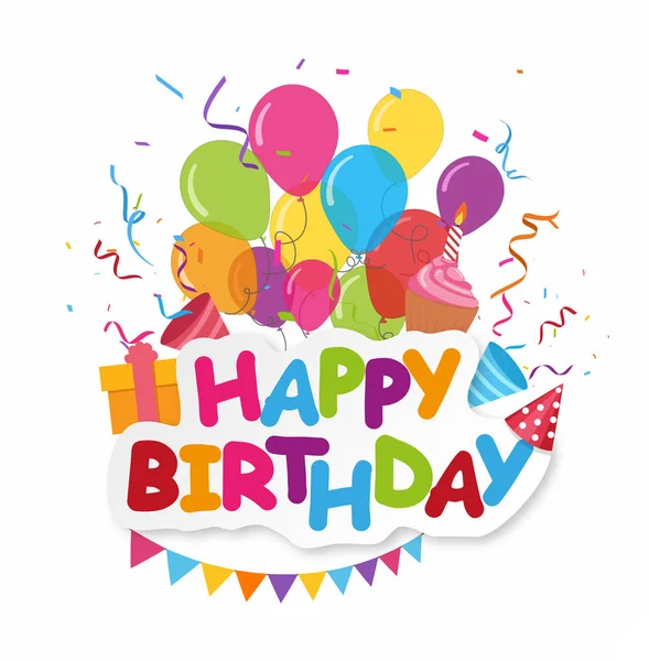 Happy Birthday Celebration Design Colorful Confetti — Stock Vector