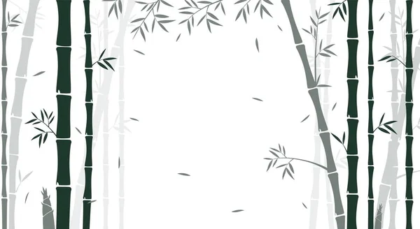 ベクトル壁紙の森林の背景に竹の図 — ストックベクタ