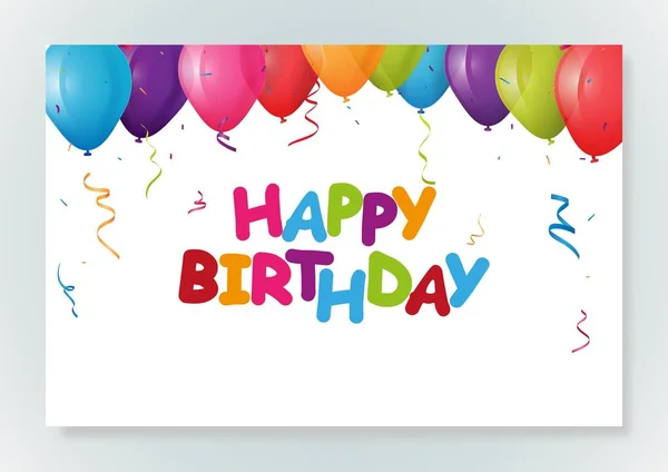 Διανυσματικά Εικονογράφηση Του Happy Birthday Ευχετήρια Κάρτα Σχεδιασμό Κομφετί — Διανυσματικό Αρχείο