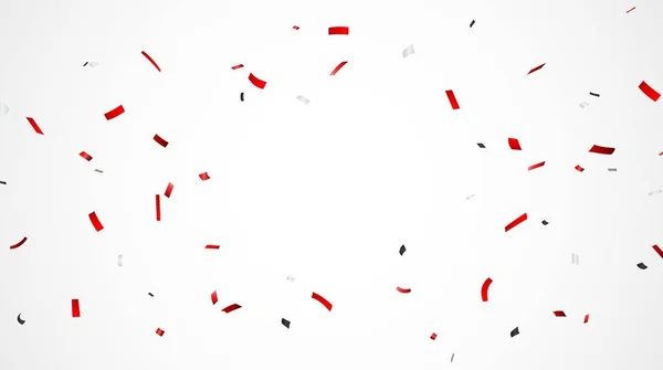 Vectorillustratie Van Rode Achtergrond Met Confetti Lint — Stockvector