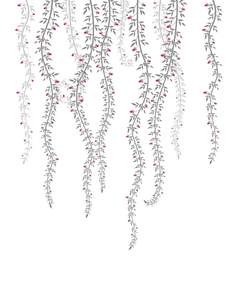 Vector Illustration Beautiful Tree Branch Birds Silhouette Background Wallpaper Sticker — Stock Vector